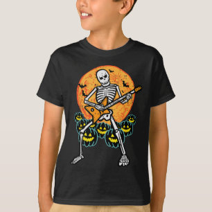 T-shirt Halloween Rocker Squelette Guitare Rock Costume Ho
