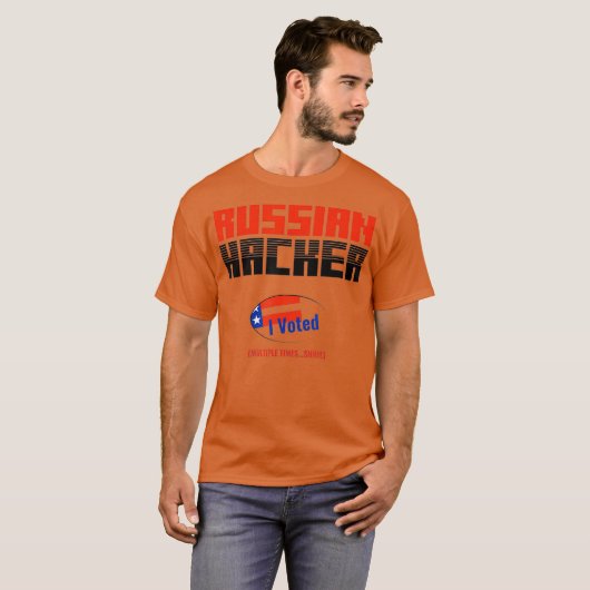 T-shirt Halloween russe Hacker Costume Design (Devant entier)