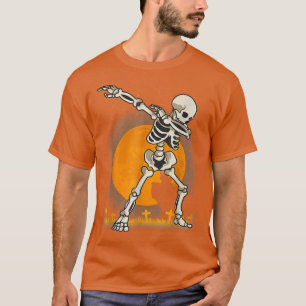 T-shirt Halloween S Pour Garçons Fille Dabbing Skeleton Co