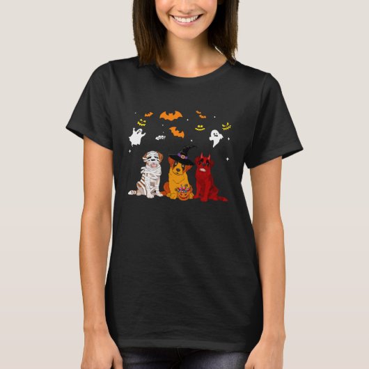 T-shirt Halloween saint bernard Dogs  Mummy Witch Demon (Devant)