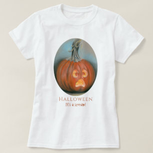 T-shirt Halloween Screaming Jack O Lantern Pumpkin Pastel