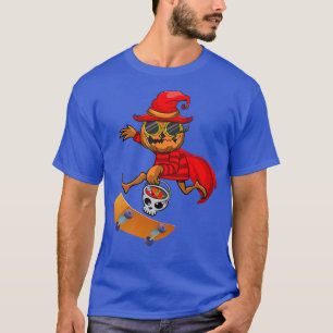 T-shirt Halloween Skateboard Boy Skateboard Hommes Pumpki
