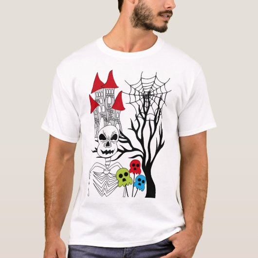 T-shirt halloween skeleton   (Devant)