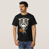 T-shirt Halloween Skeleton Baby Rib Cage Maternity Pregnan (Devant entier)