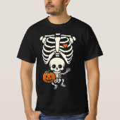 T-shirt Halloween Skeleton Baby Rib Cage Maternity Pregnan (Devant)