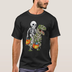T-shirt Halloween Skeleton équitation maman Dinosaur T Rex