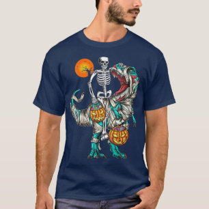 T-shirt Halloween Skeleton équitation maman Dinosaure T Re