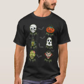 T-shirt Halloween Skeleton Jeu sorcière Vampire Zombie Boy (Devant)