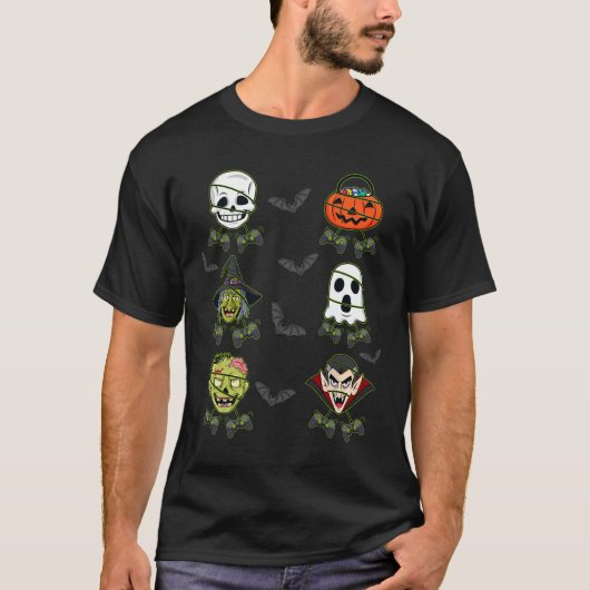 T-shirt Halloween Skeleton Jeu sorcière Vampire Zombie Boy (Devant)