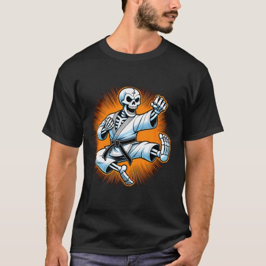 T-shirt Halloween Skeleton Karaté 1 (Devant)