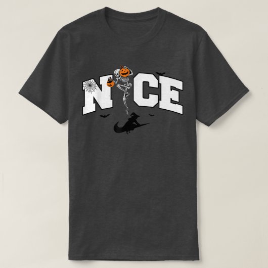 T-shirt Halloween Skeleton Pumpkin Nice Halloween Witch Fu (Design devant)