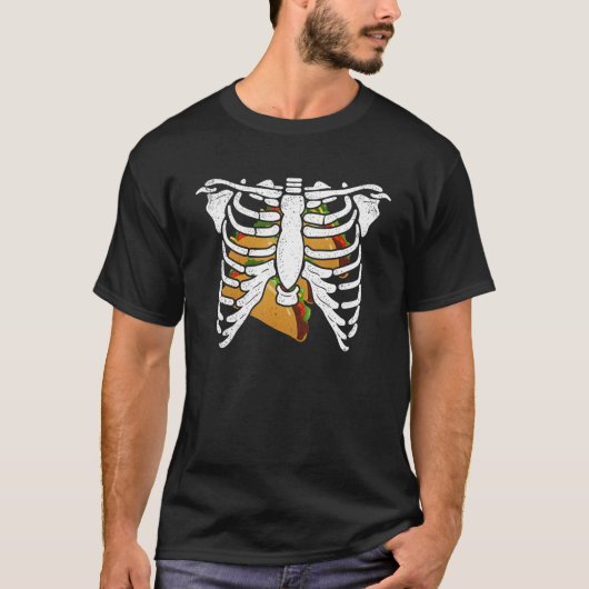 T-shirt Halloween Skeleton Taco Belge Grossesse Couple M (Devant)