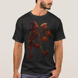 T-shirt Halloween Skeleton Witch Tee