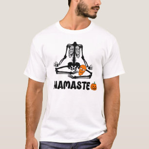 T-shirt Halloween Skeleton Yoga Namaste drôle