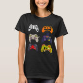 T-shirt Halloween Skeleton Zombie Gaming Controllers (Devant)
