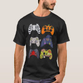 T-shirt Halloween Skeleton Zombie Gaming Controllers Mummy (Devant)