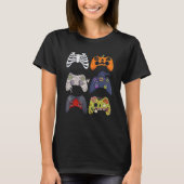 T-shirt Halloween Skeleton Zombie Gaming Controllers Mummy (Devant)