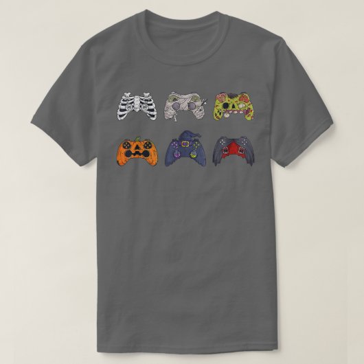 T-shirt Halloween Skeleton Zombie Gaming Controllers Mummy (Design devant)