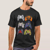 T-shirt Halloween Skeleton Zombie Gaming Controllers Mummy (Devant)