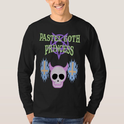 T-shirt Halloween skull pastel goth princess (Devant)