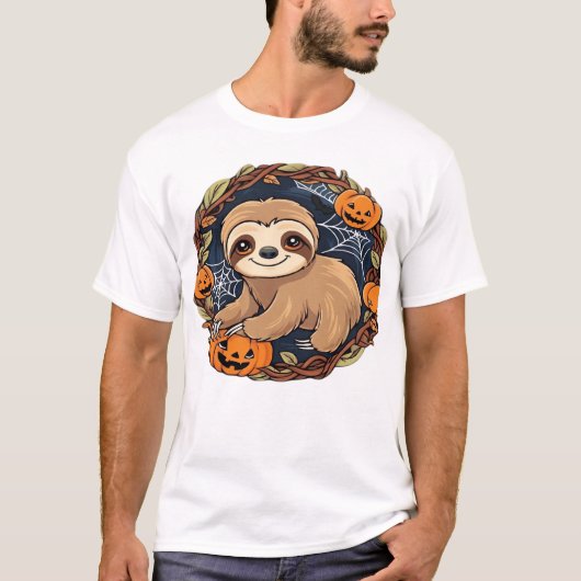 T-shirt Halloween, Sloth, October 31st, Thanksgiving Class (Devant)
