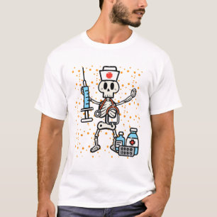 T-shirt Halloween Soins infirmiers orthopédiques Squelette