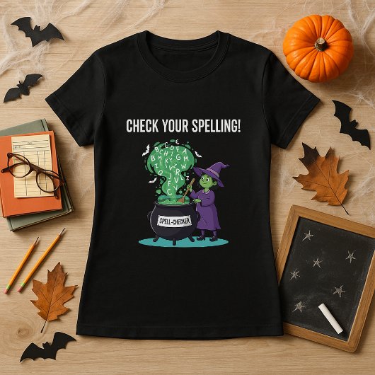 T-shirt Halloween sorcier-Checker sorcier drôle enseignant