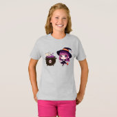 T-shirt Halloween/sorcière/automne/octobre (Devant entier)