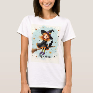 T-shirt Halloween sorcière mignonne