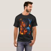 T-shirt Halloween sorcière mystique Citrouille brillant (Devant entier)