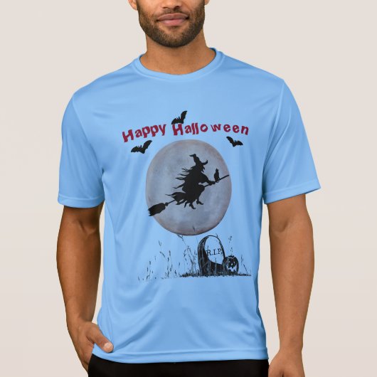 T-shirt Halloween Sport-Tek concurrent bleu (Devant)