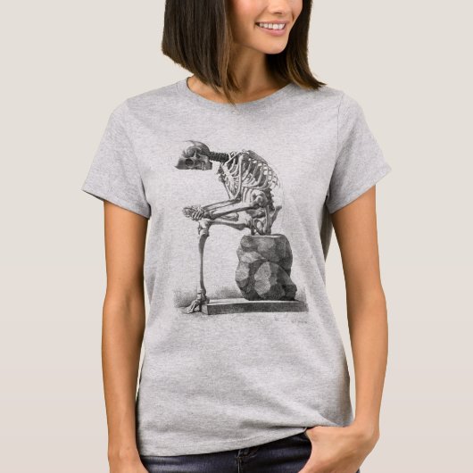 T-shirt Halloween squelette assis anatomie (Devant)