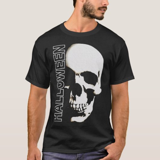 T-shirt Halloween - squelette crâne effrayant visage Pullo (Devant)