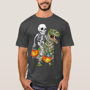 T-shirt Halloween Squelette équitation maman Dinosaure T R