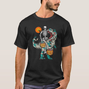 T-shirt Halloween Squelette équitation maman Dinosaure T R