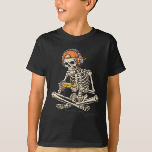 T-shirt Halloween Squelette Joueur vidéo Jeu amusant