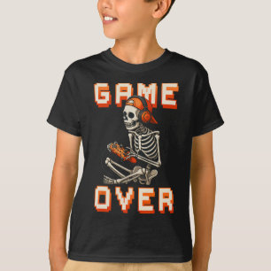 T-shirt Halloween Squelette Joueur Vidéo Jeu Garçons Homme