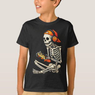 T-shirt Halloween Squelette Joueur Vidéo Jeu Garçons Homme