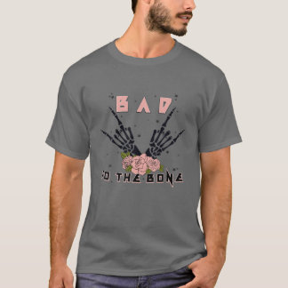 T-shirt Halloween squelette main Éffrayant mal à l'os