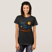 T-shirt Halloween Squelette Starry Night Van Gogh Citrouil (Devant entier)