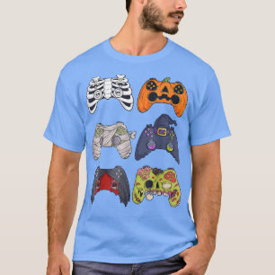 T-shirt Halloween Squelette Zombie Contrôleurs de jeu mama