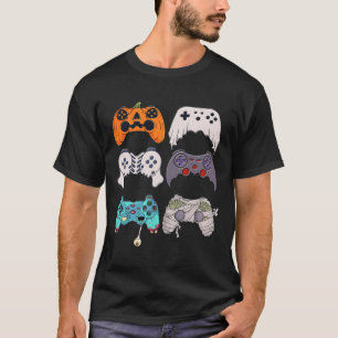 T-shirt Halloween Squelette Zombie Contrôleurs de jeu mama