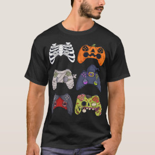 T-shirt Halloween Squelette Zombie Contrôleurs de jeu mama