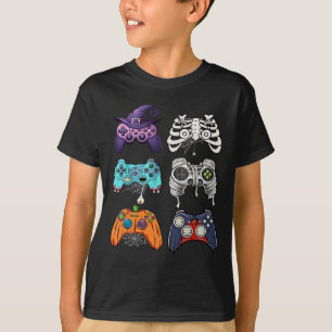 T-shirt Halloween Squelette Zombie Contrôleurs de jeu mama