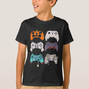 T-shirt Halloween Squelette Zombie Contrôleurs de jeu mama