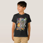 T-shirt Halloween Squelette Zombie équitation maman T Rex  (Devant entier)