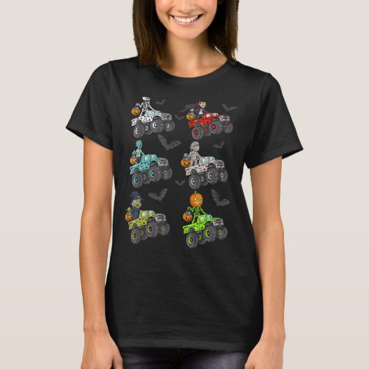 T-shirt Halloween Squelette Zombie équitation Monster Cami (Devant)
