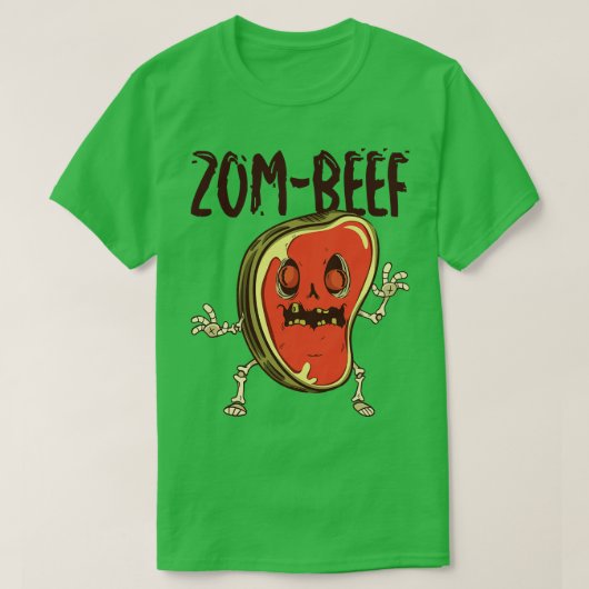 T-shirt Halloween Steak Viande Oiseau Beef Zombie Monster (Design devant)