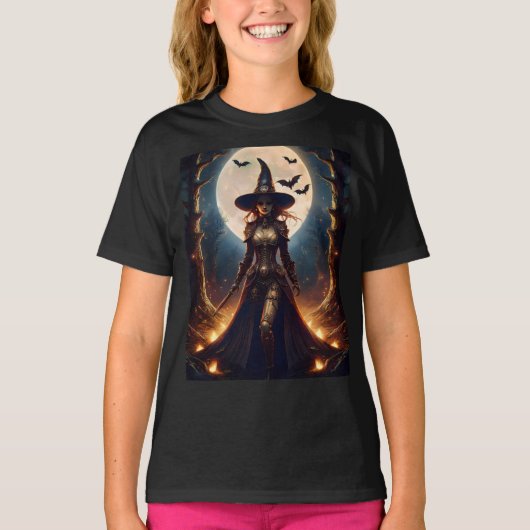 T-shirt Halloween Steampunk Forest Witch (Devant)