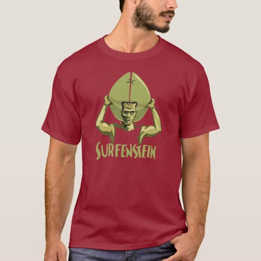 T-shirt Halloween surfant Frankenstein (Devant)